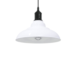 Vidaxl Candeeiro Suspenso Regulável Altura E27 Branco Brilhante Ø31cm