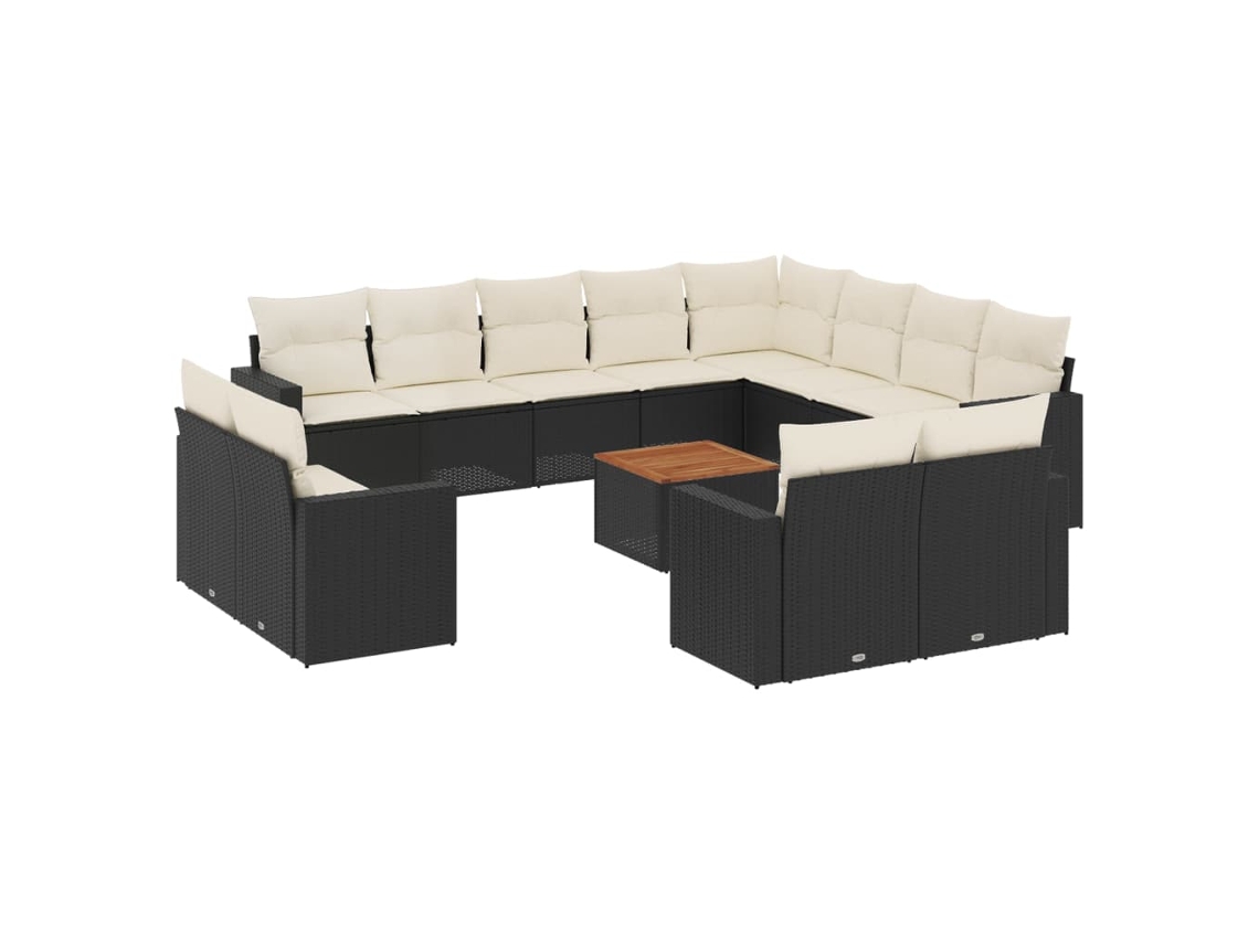 Garden Sofa Set, Garden Sofa Sets Vidaxl Preto Rattan / Vime (n/a)