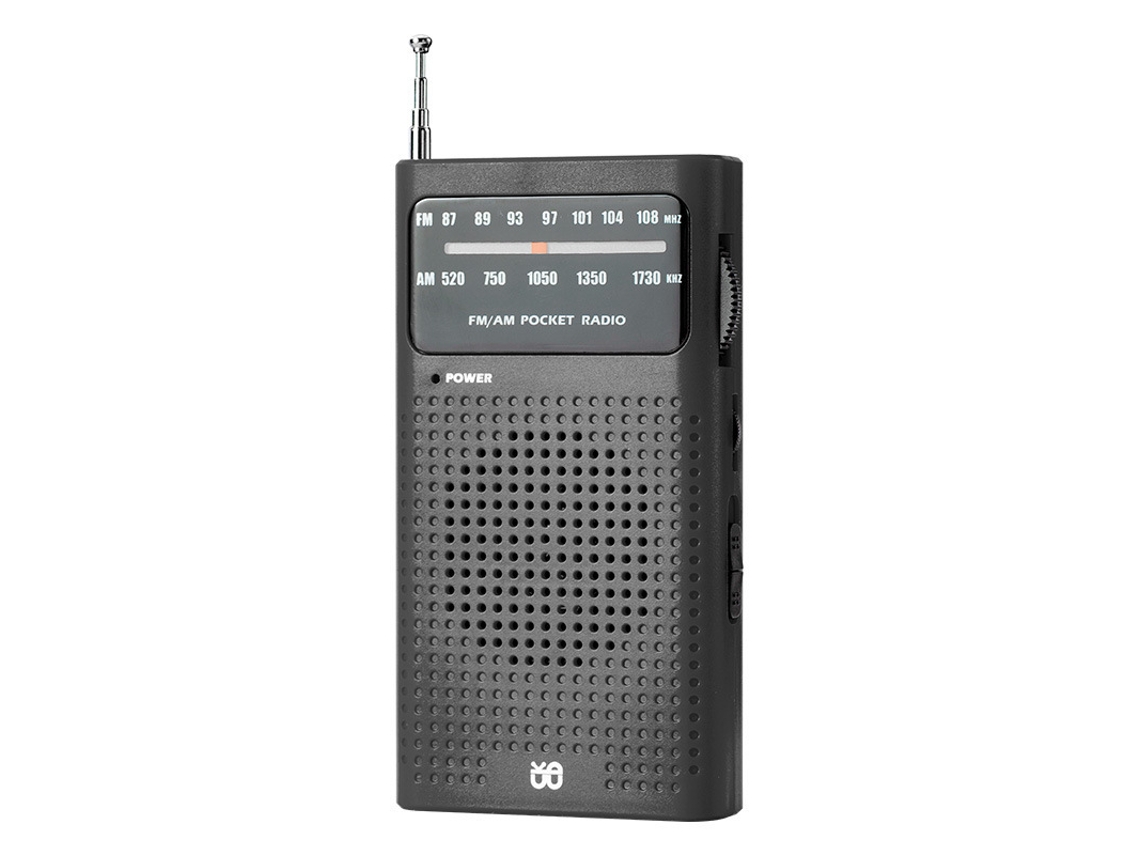 Rádio Bolso Analógico Fm/am Preto Abs a Pilha ZYBLSSBB