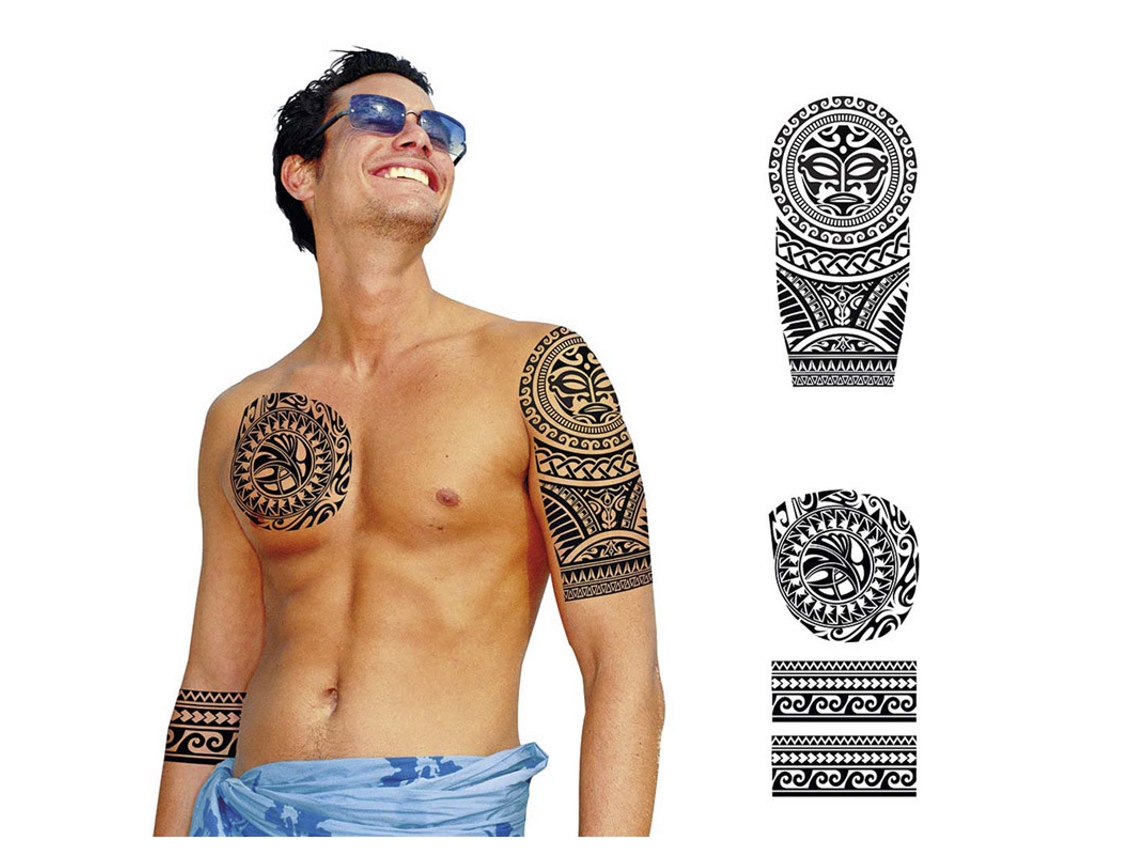 Tatuagem GUIRCA Pretas De Figuras Circulares