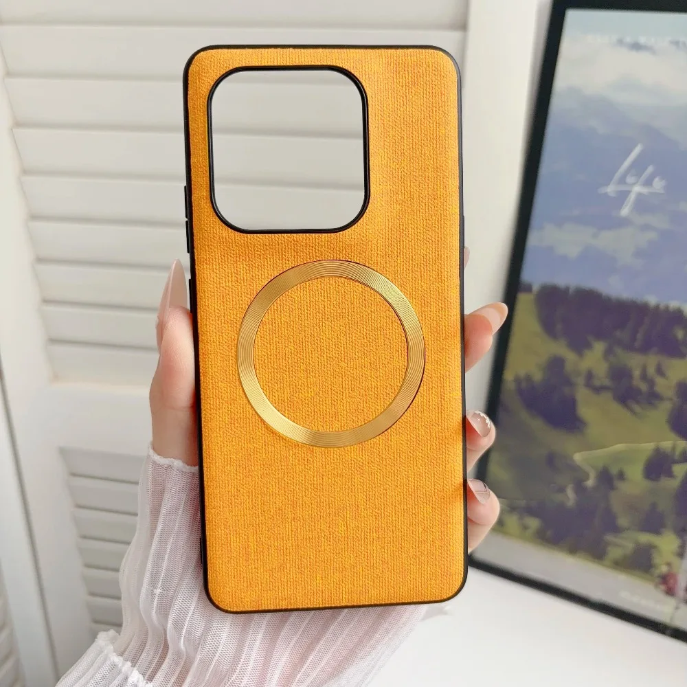 (laranja, Motorola Edge 50 Pro) Capa Rígida De Couro Resistente A Impactos Para Celular, Compatível Com Magsafe.