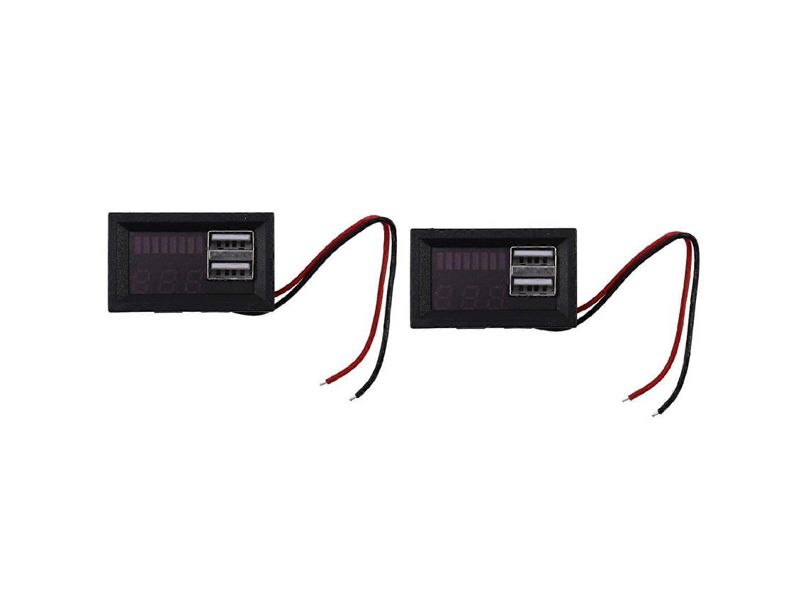 Voltímetro Digital Led Display Painel Tester Tensão Dc 12v Carros Usb 5v2a Mini