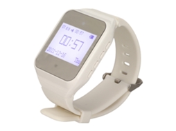 Aetheria pulseira Pager com Display Lcd Calendário Alarme Vibração Sistema de Chamada Sem Fio Branco Plug Ue
