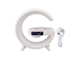 2026 lâmpada de Noite com Alto falante Bluetooth, Luz Led, Carregamento Sem Fio e Despertador Inteligente para Quarto