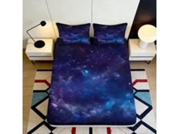 Conjunto de Cama com Estampa 3d Galáxia em Microfibra Fronha 200x25cm