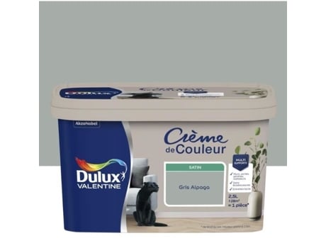 Tinta Dulux Valentine Creme De Cor Satinado 2,5l Acrílico Cinza Alpaga