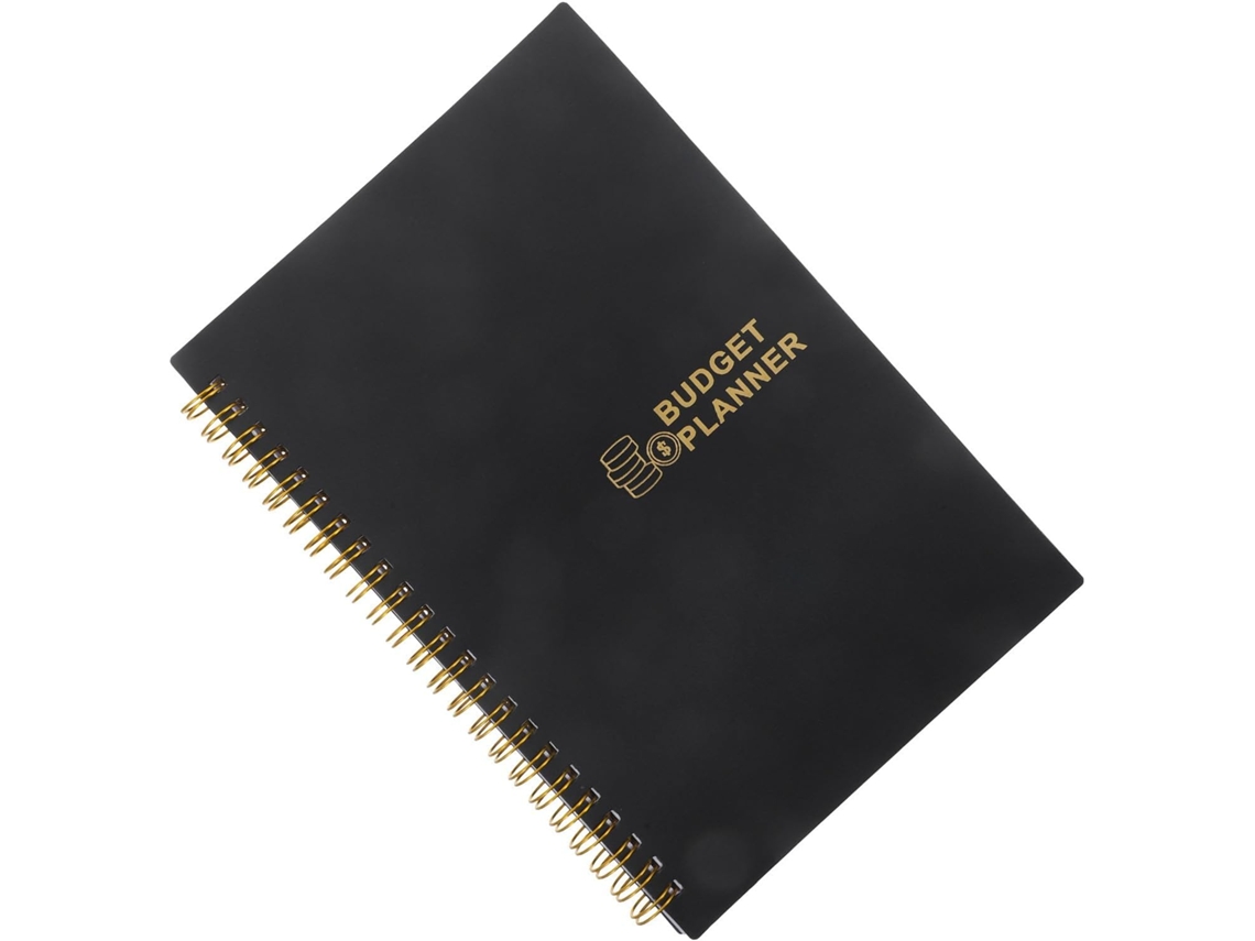 Caderno preto para orçamento diário, registro de dinheiro em papel, planejador para escritório em casa, promotor de