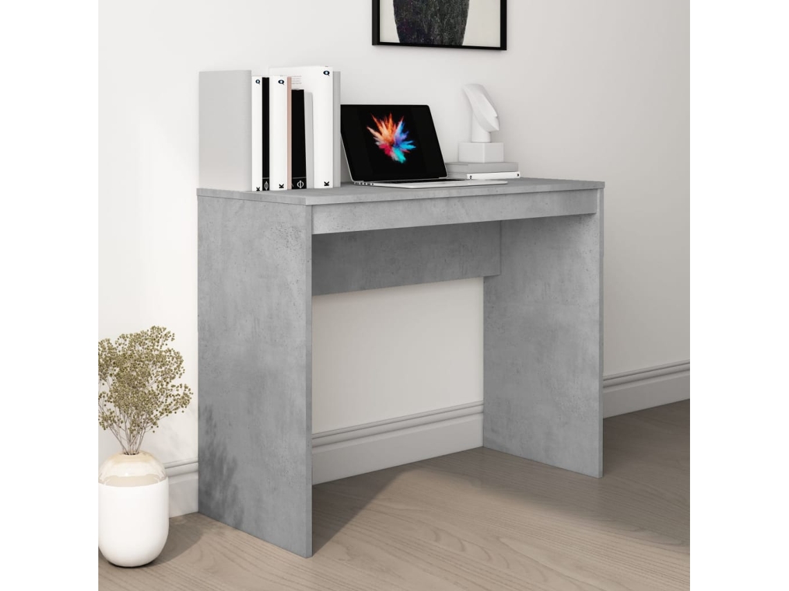 Secretária 90x40x72 cm derivados de madeira cinza cimento