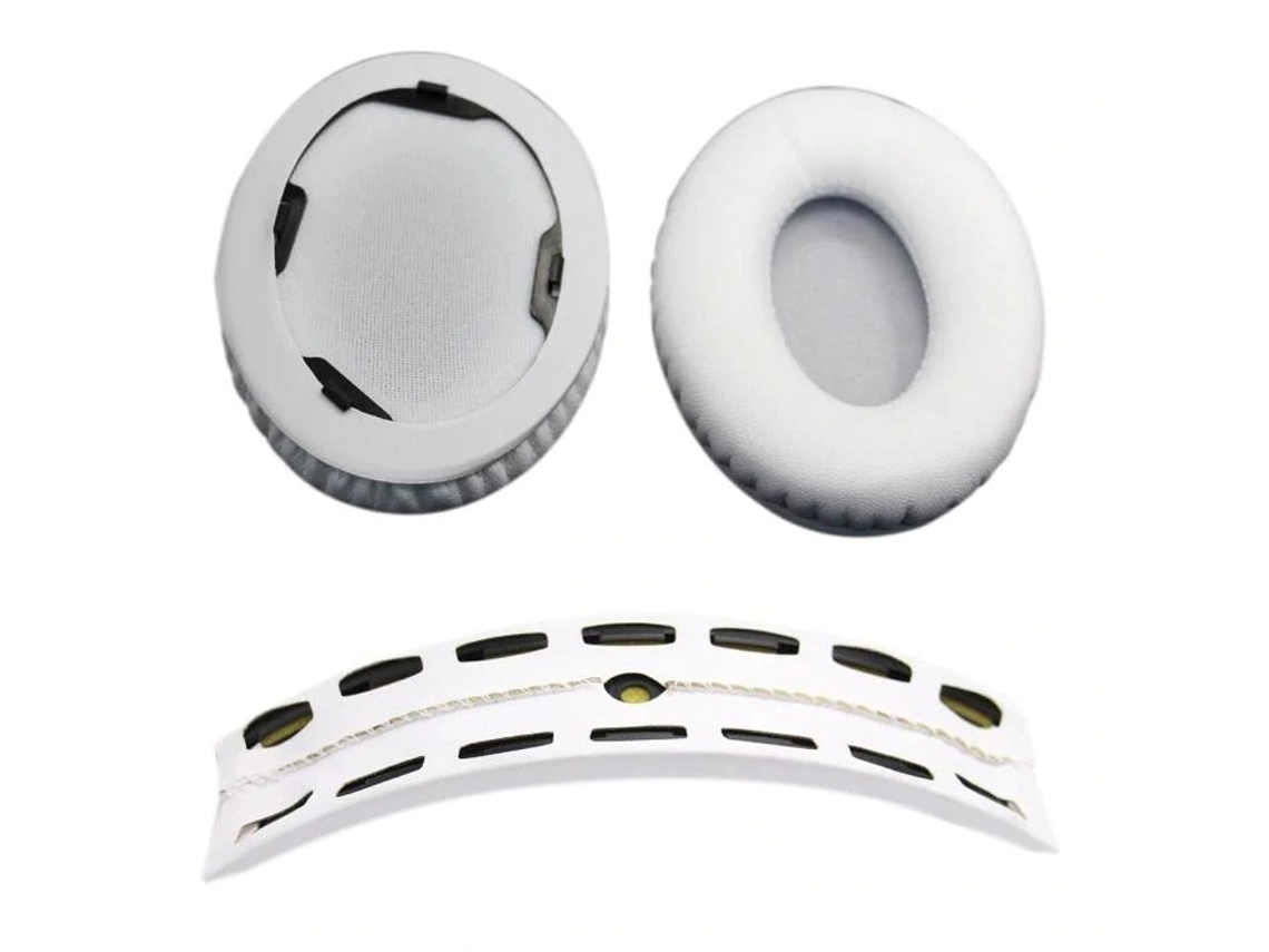 Almofadas Zruxe Para Beats Studio 1.0 Over-ear Brancas (2 Unidades + Banda Superior)