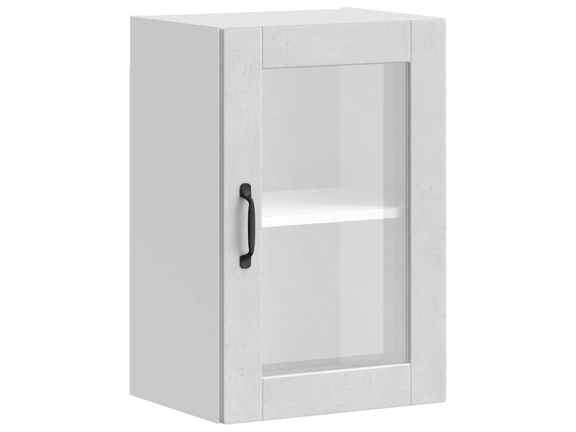 Armário de Parede de Cozinha Porta de Vidro Porto Cinza Betão MAISON EXCLUSIVE