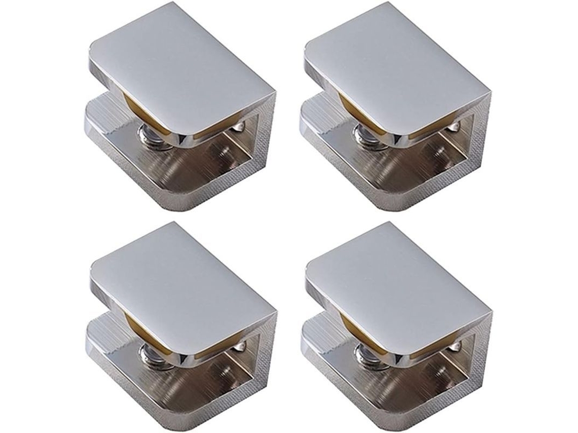 Linjou 4 Unidades Abrazadeiras De Vidro Sem Perforar, Suporte Para Vidro 10mm-12mm Prata