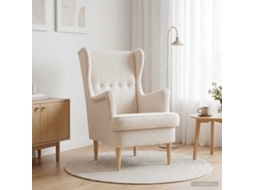 Vidaxl Poltrona Creme Bouclé