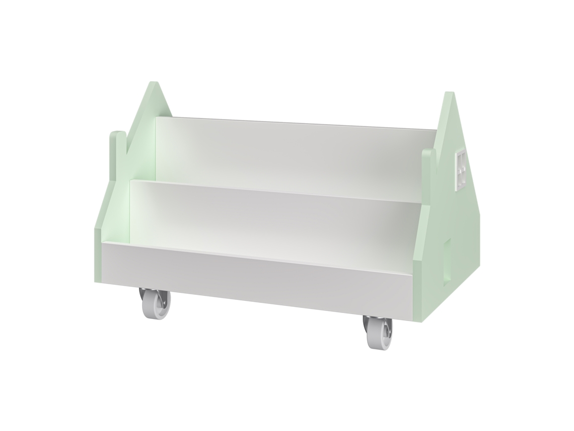 Prateleira Móvel Para Crianças Vipsali Com 4 Rodízios 50x33x34 Cm Verde/branco [EN.CASA]