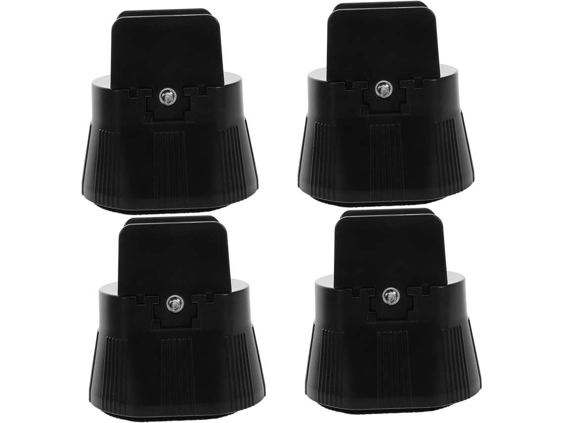Villcase Conjunto De 4-elevadores Cama Ajustáveis Com Pés Antiderrapantes Em Plástico Abs, Evitam Deslizamentos
