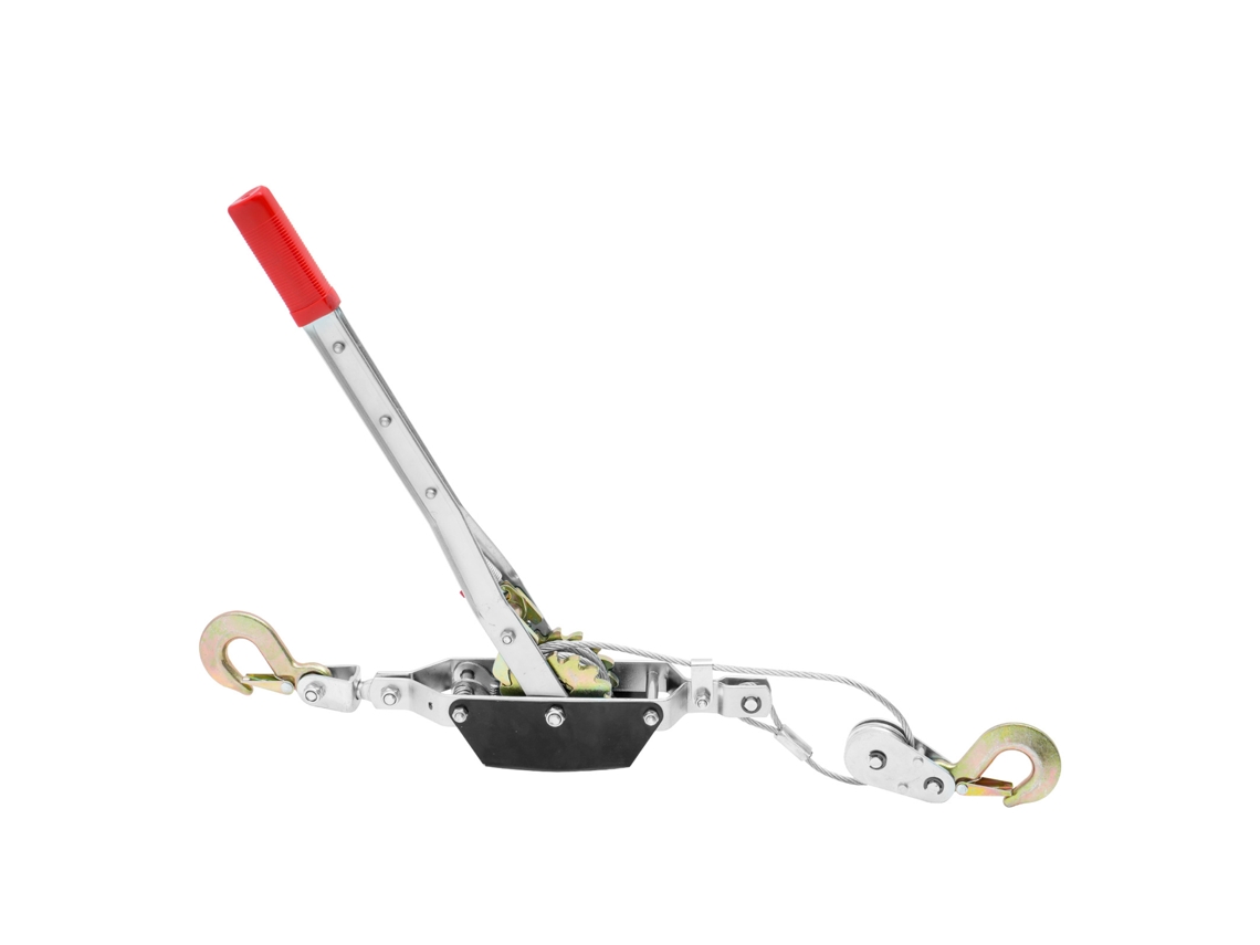 Guincho de Tração com Capacidade 2 Toneladas, Cabo Aço 3,7 M, Ganchos, Ferramenta Extratora Catraca, Extrator Elevação, Ideal para Resgate Veículos