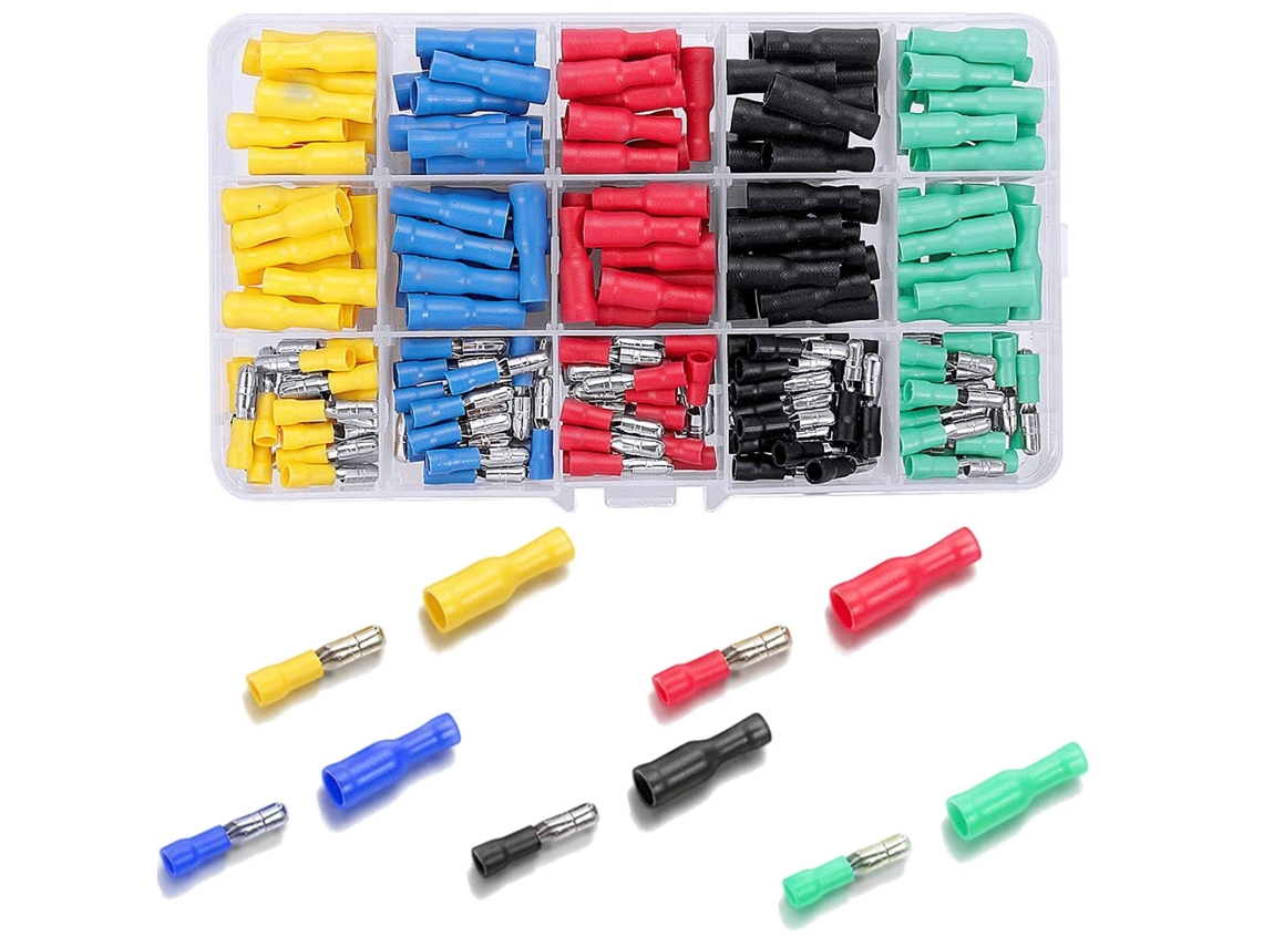 Conjunto Completo Com 200 Terminais Para Cabos Elétricos, Conectores Macho E Fêmea