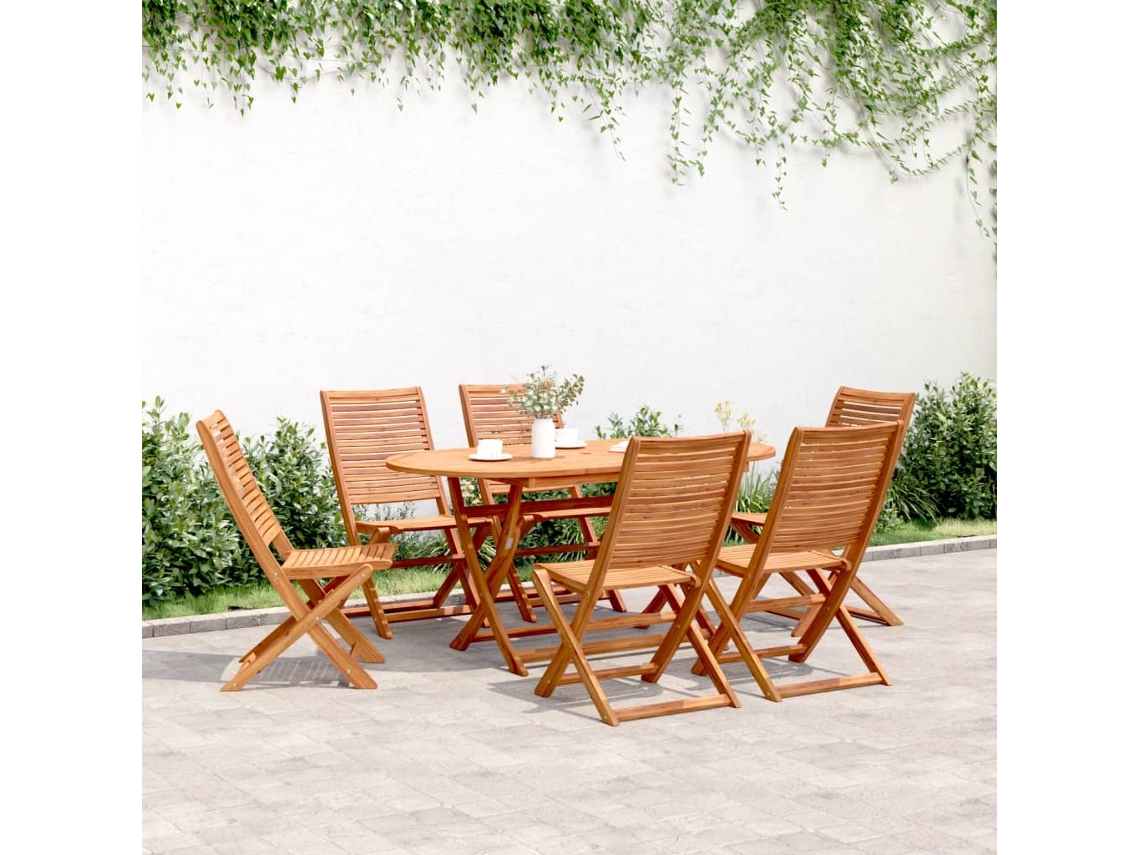 Vidaxl Cadeiras De Jardim Dobráveis 6 Pcs 51x66x95 Cm Acácia Maciça