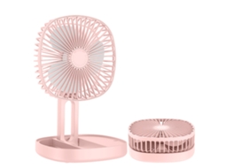 Ventilador Portátil Parede Mesa Usb Recarregável Rosa
