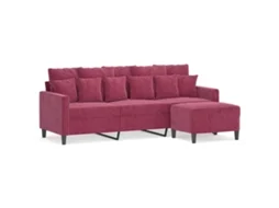 3-seater Sofa With Footstool, 3-seater Sofas With Footstools Vidaxl Vermelho Veludo (n/a)