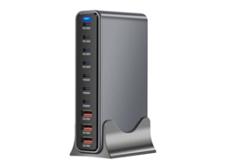 Gan Tech Bakeey Ymx-765w Carregador Usb Pd De 10 Portas (3 Usb-a 7 Usb-c) Com Carregamento Rápido Pd Qc