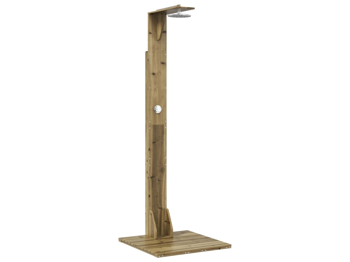 Conjunto 1 Chuveiro Externo Vidaxl Castanho Madeira De Pinho Impregnada (75 X 76 X 214,5 Cm)