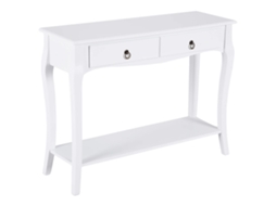 Mesa De Console, Design Elegante, Armazenamento Funcional, Branco