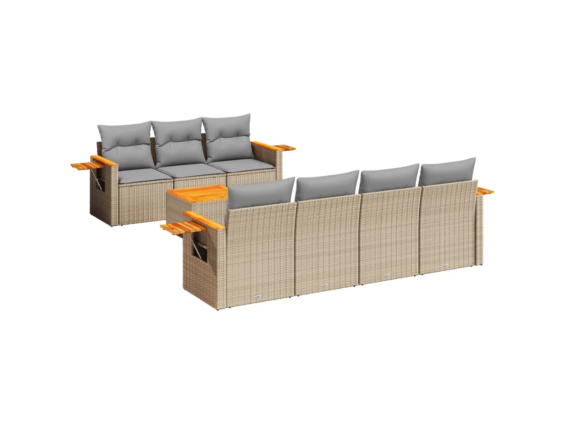 Garden Sofa Set, Garden Sofa Sets Vidaxl Bege Rattan / Vime (n/a)