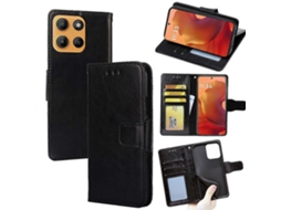 Capa Tipo Carteira Em Couro Pu Tpu Com Suporte Dobrável Para Motorola Moto G15 Power 4g G15 4g, Preta