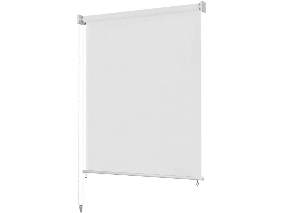 vidaXL Estore de rolo para exterior 160x140 cm branco