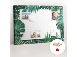 Quadro De Cortiça Com Impressão Folhas Tropicais Para O Quarto Das Crianças Espelharte (100x70 Cm)