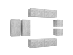 Tv Cabinet Set, Tv Cabinet Sets Vidaxl Cinzeto Madeira Processada (n/a)