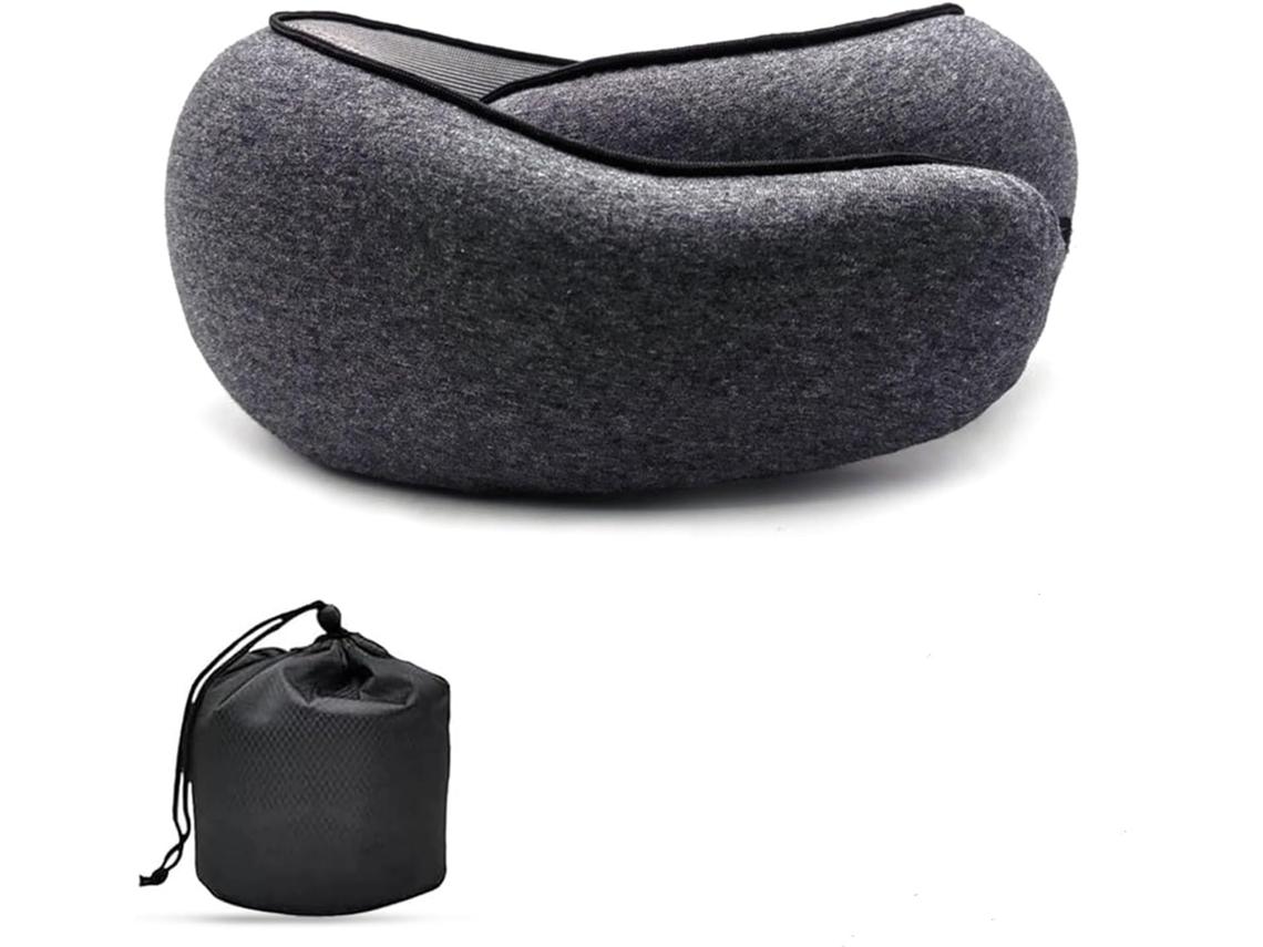 Travesseiro de Segurança AQUAFORGE para pescoço, espuma viscoelástica, formato U, cinza