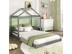 Cama Criança 140x200 Cm Pinho Minimalista Cinza Sem Colchão