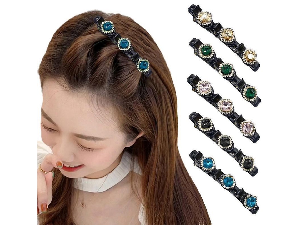 2026 pinzas de Pelo com Rhinestones para Franja e Penteados Layer Clips de Estilo Duplo