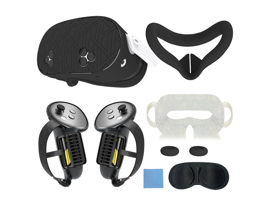 Capa Protetora Para Meta Quest 3s, Conjunto De Capa Protetora De Silicone Com Listras Longas (preta) Cuich