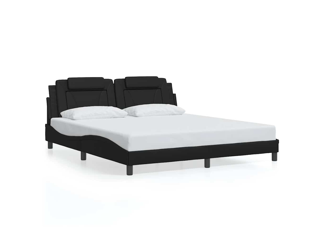 Estrutura de Cama Viana Sem Colchão Couro Artificial Preto MAISON EXCLUSIVE (180x200 cm)