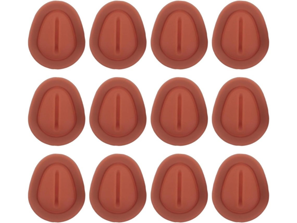 Conjunto De 12 Suportes De Silicone Antiderrapantes Para Copos, Cor Marrom.