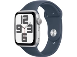 APPLE Watch SE GPS 44 mm Prateado com Bracelete Desportiva Azul Trovoada (Tamanho: M/L)