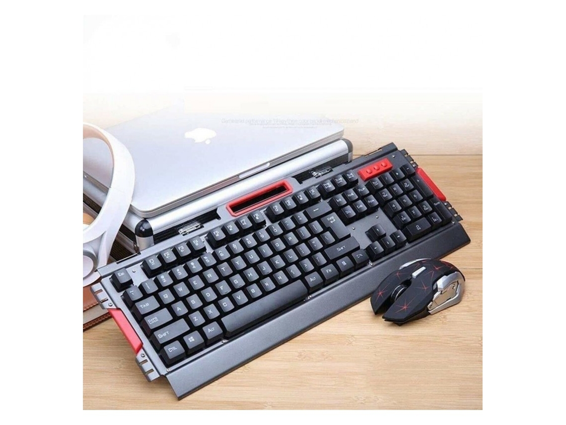 Teclado Inalambrico Con Raton Gaming 800-2400 Dpi 2.4Ghz En Español Letra Ñ Hk50