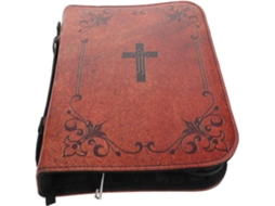 Estojo Bíblia Ganazono Com Alça, Capa Em Couro Pu Vintage Com Cruz, Protetor Portátil Livros Religiosos