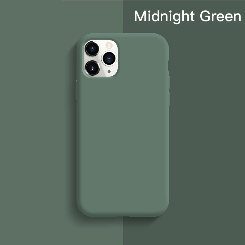Capa Ultrafina E Macia De Silicone Líquido Para Iphone 12 (verde Escuro).