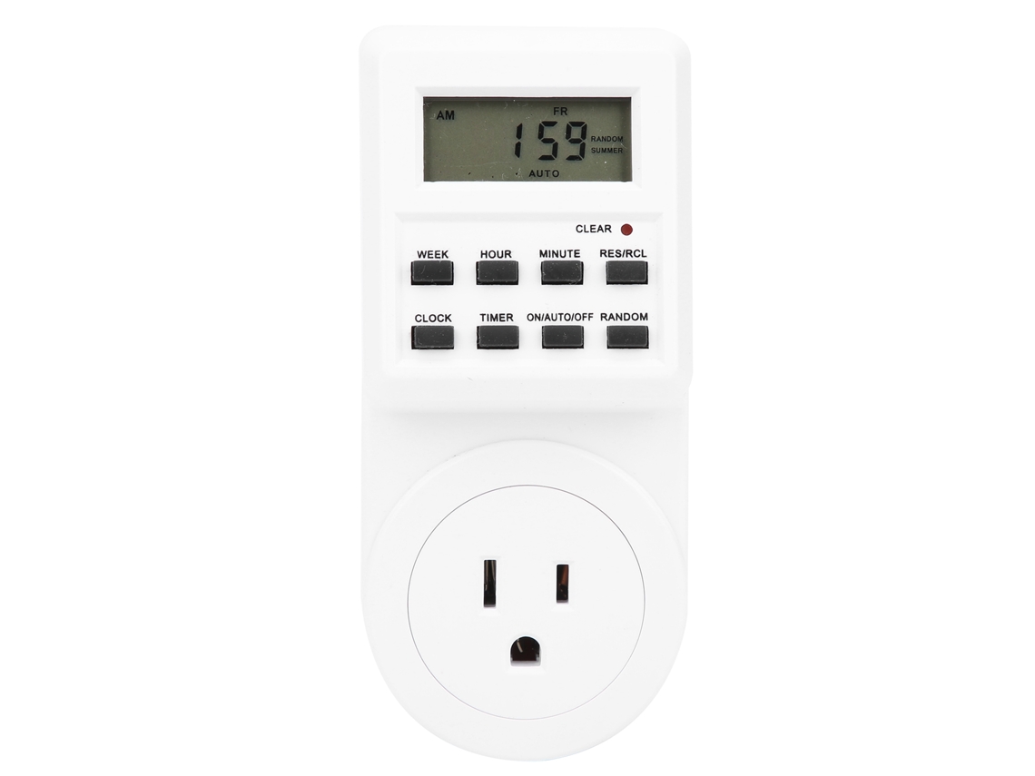 Interruptor de Timer Eletrônico Plug in com Display Lcd Tm03 Controle de Energia S/MARCA