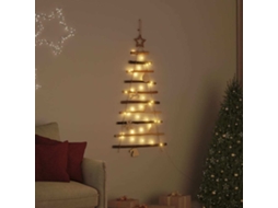 Vidaxl Árvore De Natal Natural 90 Cm Madeira De Freixo Sólida