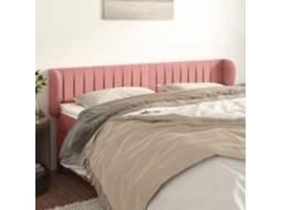 Cabecero con Alas de Terciopelo 183x23x78/88 cm Rosa