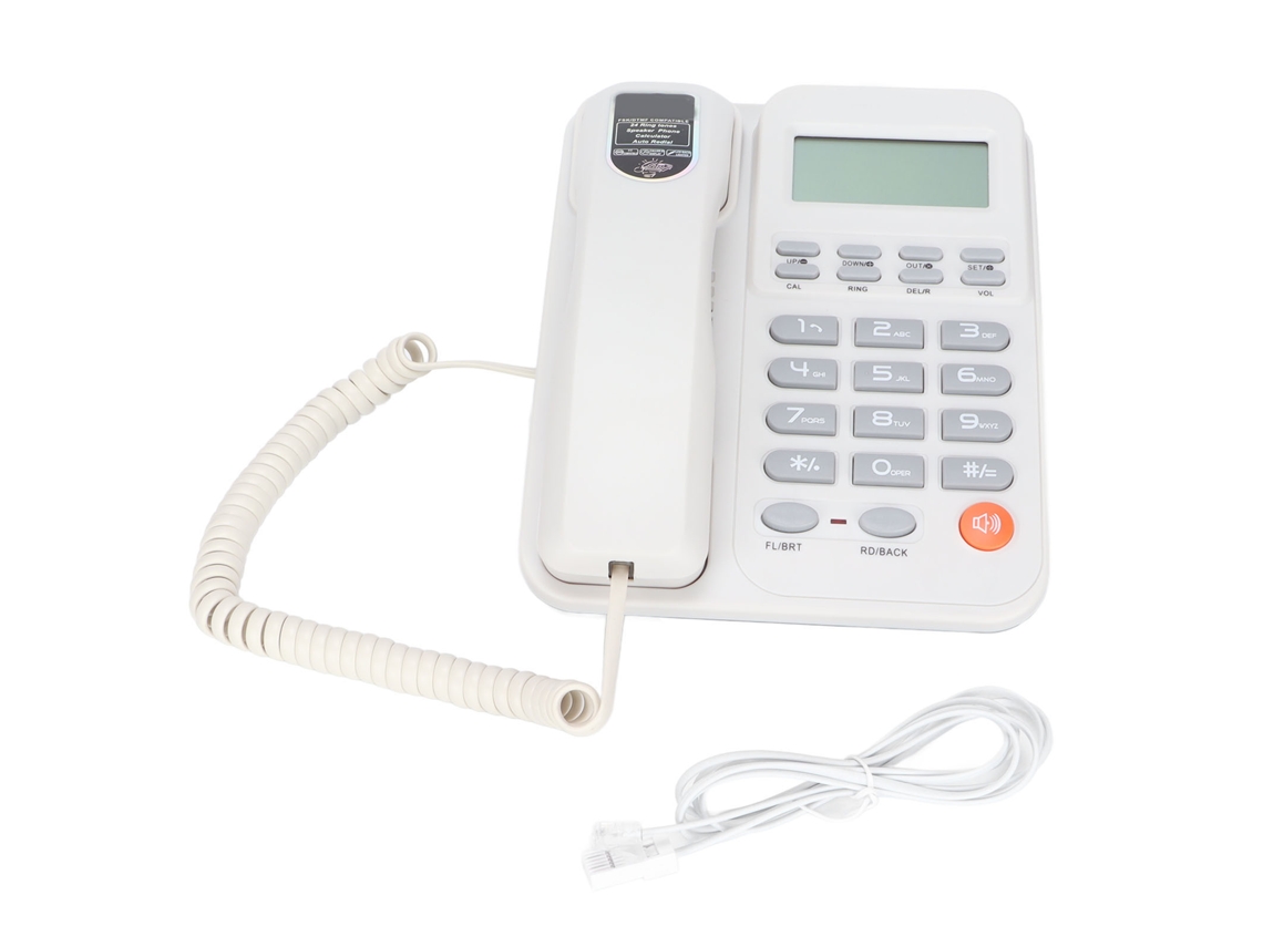 Telefone Fixo Com Fio Kxt2026cid Para Escritório Mesa Com Id Chamada Display Branco Dtmf Fsk