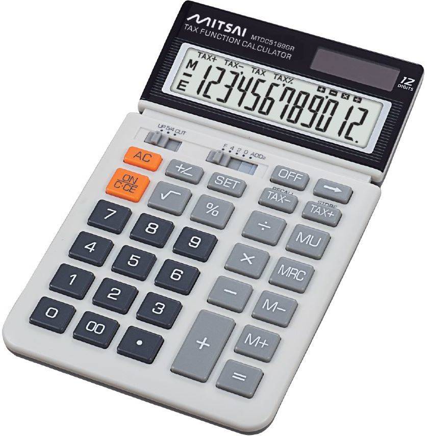 Calculadora Básica Tax MITSAI Cinzento (12 dígitos)