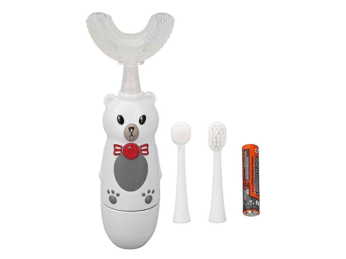 Escova de Dentes Elétrica Infantil em Formato U, Silicone, com 3 Cabeças Escova, para Crianças 6 a 12 Anos, Br Anca. GOKOCO