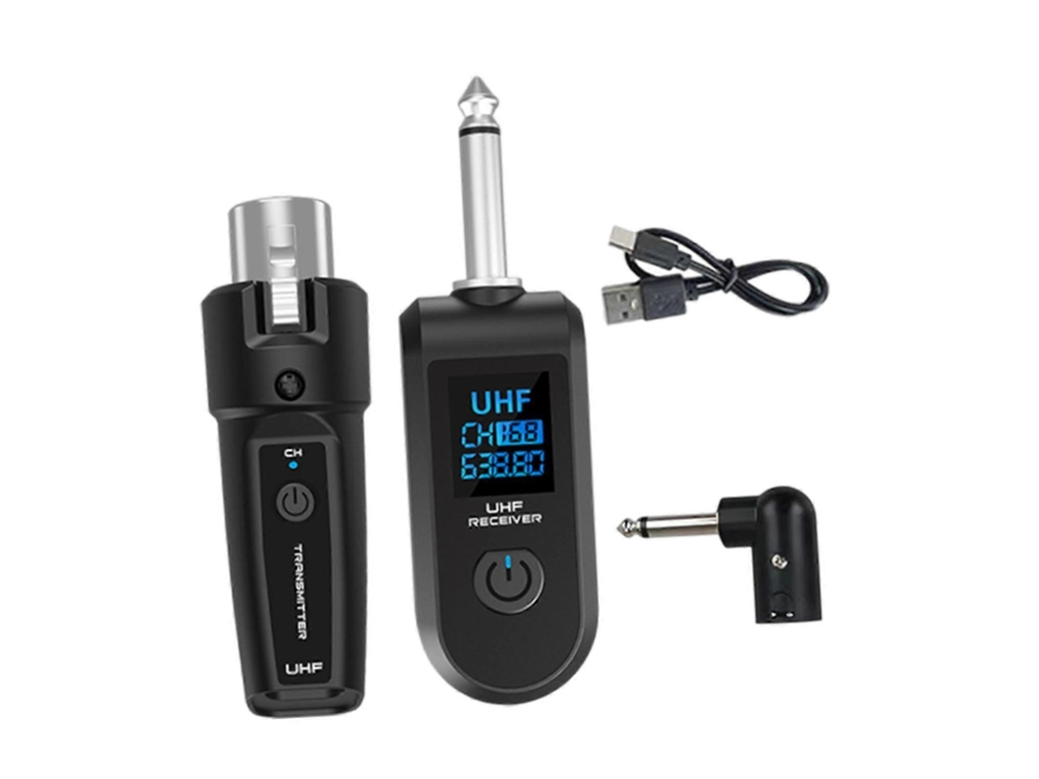 Audio Transmitter Receiver Microphone Wireless System For Guitar Dynamic Mic1 In 1 With Adapter