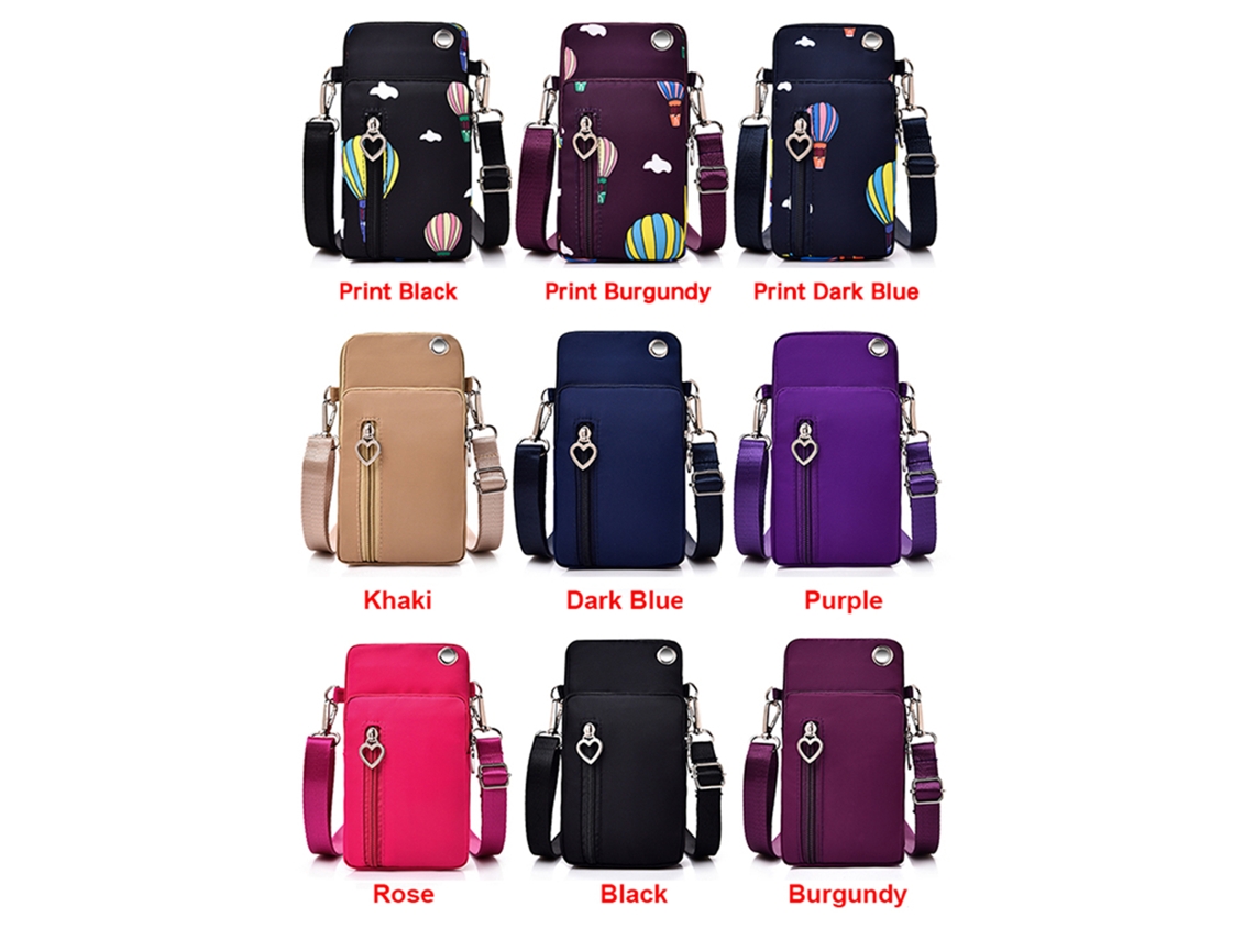 Bolsa Transversal Unissex Impermeável para Celular Dinheiro com Cinto Ajustável