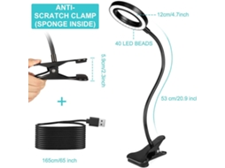 Laxiscreed Clip-on Ring Light Led Com 3 Cores E Ajuste De Brilho Para Fotos E Vídeos